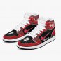 Jutsu It Men High-Top Sneakers, Custom Manga-Inspired Kicks, Bold Ninja Red & Black Shoes