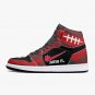 Jutsu It Men High-Top Sneakers, Custom Manga-Inspired Kicks, Bold Ninja Red & Black Shoes