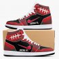 Jutsu It Men High-Top Sneakers, Custom Manga-Inspired Kicks, Bold Ninja Red & Black Shoes