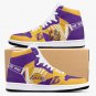 Kobe Bryant Lakers High-Top Men Sneakers, Handcrafted Sports Fan Shoes, Stylish Footwear, AJ4 Style