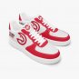 Atlanta Hawks Inspired Fan Women Sneakers, Red & White Basketball Shoes, NBA Hawks Supporter Kicks