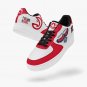 Atlanta Hawks Inspired Fan Women Sneakers, Red & White Basketball Shoes, NBA Hawks Supporter Kicks