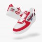 Atlanta Hawks Inspired Fan Women Sneakers, Red & White Basketball Shoes, NBA Hawks Supporter Kicks