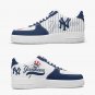 New York Yankees Inspired Baseball Men Sneakers, Pinstripe Fan Shoes, MLB Navy & White Kicks