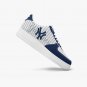 New York Yankees Inspired Baseball Women Sneakers, Pinstripe Fan Shoes, MLB Navy & White Kicks