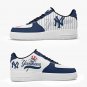 New York Yankees Inspired Baseball Women Sneakers, Pinstripe Fan Shoes, MLB Navy & White Kicks