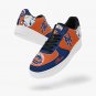 New York Mets Custom Women Sneakers, MLB Team Logo Orange & Blue Shoes, Personalized Mets Fan Kicks