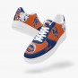 New York Mets Custom Women Sneakers, MLB Team Logo Orange & Blue Shoes, Personalized Mets Fan Kicks