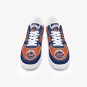 New York Mets Custom Women Sneakers, MLB Team Logo Orange & Blue Shoes, Personalized Mets Fan Kicks