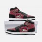 Authentic Arizona Coyotes Themed Men High-Top Sneakers | Maroon and Black Team Logo Shoes