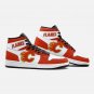 Calgary Flames Inspired Men High-Top Sneakers Exclusive White and Red Team Logo Collectible Shoes