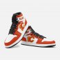 Calgary Flames Inspired Women High-Top Sneakers Exclusive White and Red Team Logo Collectible Shoes