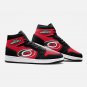 Carolina Hurricanes Custom Women High-Top Sneakers | Red and Black Team Emblem Athletic Footwear
