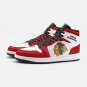 Chicago Blackhawks Inspired Retro Women High-Top Sneakers | Classic Red and White Logo Leather Shoes