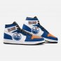 Edmonton Oilers Limited Edition Men High-Top Sneakers | Blue and Orange Team Emblem Leather Shoes