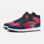 Florida Panthers Fan Edition Men High-Top Sneakers | Navy and Red Team Logo Athletic Shoes
