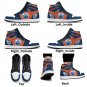 Personalized Edmonton Oilers Custom Name  Men High-Top Sneakers  Exclusive Navy and Orange Fan Shoes
