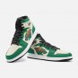 Minnesota Wild Themed Women High-Top Sneakers | Exclusive Green and Cream Team Logo Leather Shoes