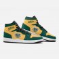 Vintage Oakland Athletics Men High-Top Sneakers | Retro Green & Yellow Team Logo Shoes