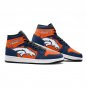 Denver Broncos Men High-Top Sneakers, NFL Team Inspired Fan Shoes, Stylish Football Fan Footwear