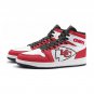 Kansas City Chiefs Women High-Top Sneakers, Custom NFL Team Fan Shoes, Red and White Fan Footwear