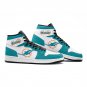 Miami Dolphins Men High-Top Sneakers, Custom NFL Team Fan Shoes, Teal and White Sports Fan Footwear