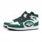 New York Jets Men High-Top Sneakers, Custom NFL Team Fan Shoes, Green and White Fan Footwear