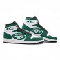 New York Jets Women High-Top Sneakers, Custom NFL Team Fan Shoes, Green and White Fan Footwear
