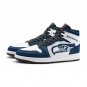 Seattle Seahawks Men High-Top Sneakers, Custom NFL Team Fan Shoes, Navy and White  Fan Footwear