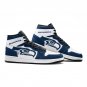 Seattle Seahawks Women High-Top Sneakers, Custom NFL Team Fan Shoes, Navy and White  Fan Footwear