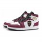 Cleveland Cavaliers Women High-Top Sneakers, NBA Team Fan Shoes, Wine and White Basketball Footwear
