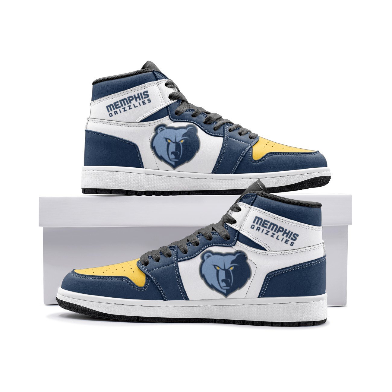 Custom Memphis Grizzlies Women High-Top Sneakers, NBA Team Logo Athletic Shoes, Fan Gear