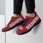Oklahoma Sooners Red Mesh Women Sneakers, University of Oklahoma Athletic Shoes, Footwear