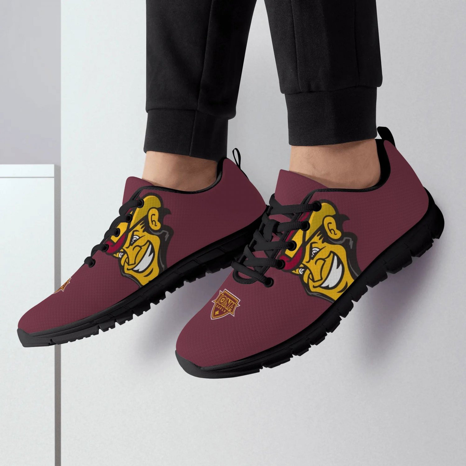 Olivet College Comets Athletic Men Sneakers – Comfortable and Stylish Maroon Sports Shoes