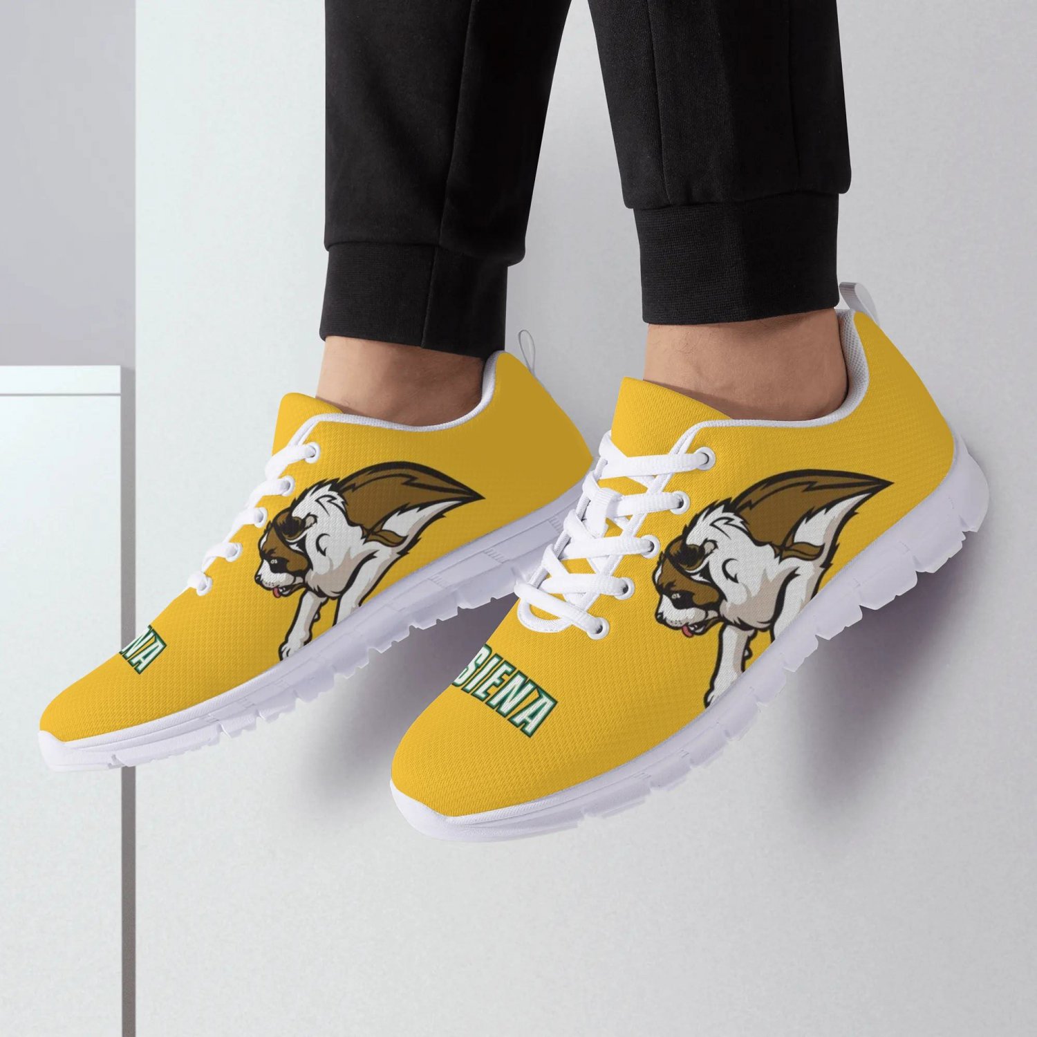Siena Saints Yellow Kids Sneakers – Stylish and Comfortable Footwear for Fans and Alumni
