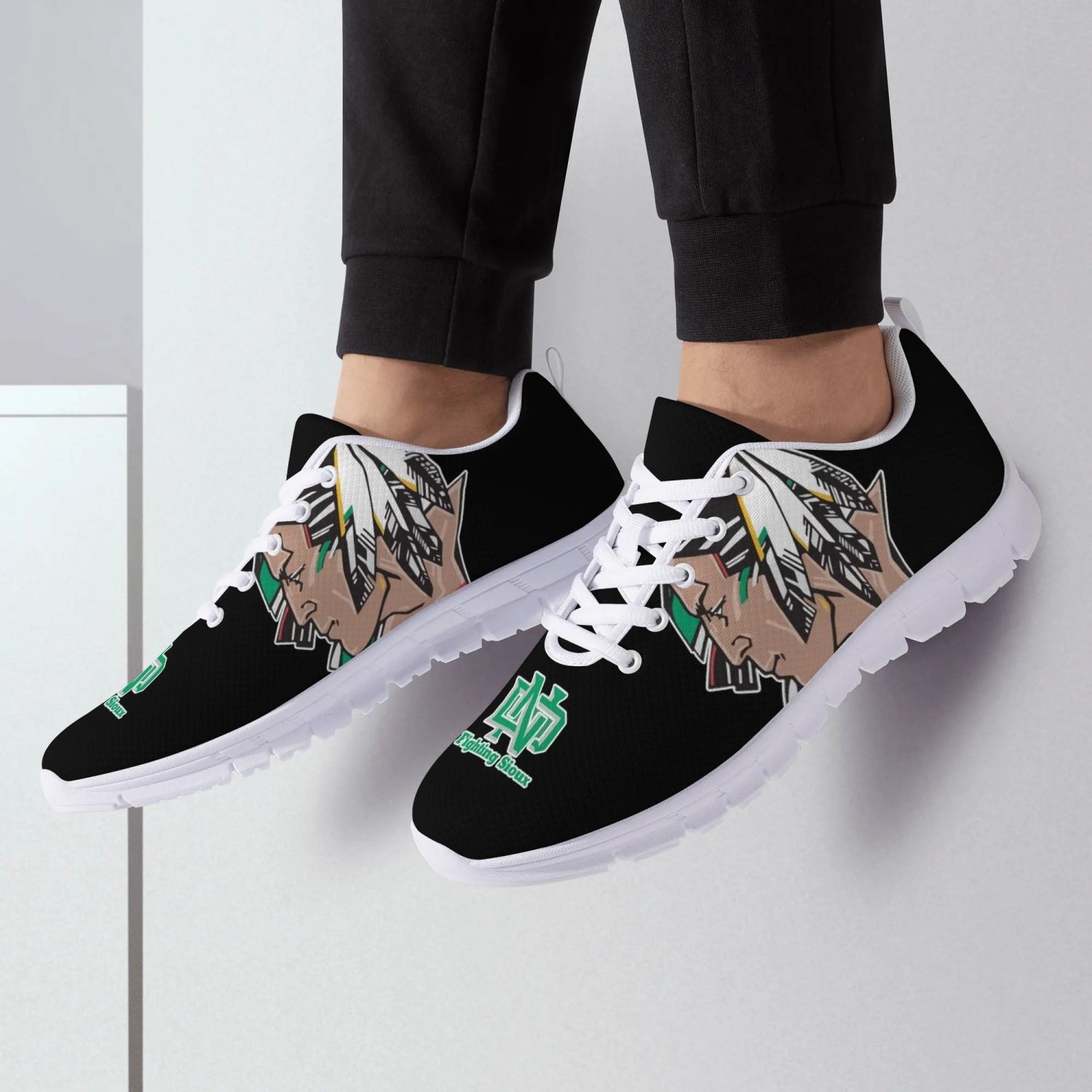 North Dakota Fighting Sioux Kids Sneakers - UND Logo Athletic Men Shoes Footwear for North Dakota