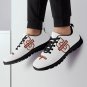 Charleston Cougars White Women Sneakers - Custom Athletic Shoes Featuring Classic Cougar Mascot