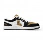 Custom New Orleans Saints Men Low-Top Sneakers &acirc;�� Black, Gold & White Louisiana Map Design