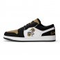 Custom New Orleans Saints Women Low-Top Sneakers &acirc;�� Black, Gold & White with Mascot Design