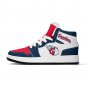Cleveland Guardians Inspired Custom Men High-Top Sneakers &acirc;�� Red, White & Navy Baseball Fan Shoes