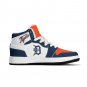 Detroit Tigers Inspired Custom Women High-Top Sneakers &acirc;�� Orange, White & Navy Baseball Fan Shoes