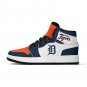 Detroit Tigers Inspired Custom Kids High-Top Sneakers &acirc;�� Orange, White & Navy Baseball Fan Shoes