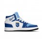 Kansas City Royals Inspired Custom Kids High-Top Sneakers &acirc;�� Blue & White Baseball Fan Shoes