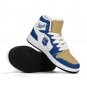 Kansas City Royals Inspired Custom Women High-Top Sneakers &acirc;�� Gold, Blue & White Baseball Fan Shoes