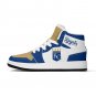 Kansas City Royals Inspired Custom Kids High-Top Sneakers &acirc;�� Gold, Blue & White Baseball Fan Shoes