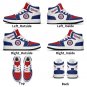 Washington Nationals Custom Men High-Top Sneakers &acirc;�� Baseball Fan Shoes &acirc;�� Red, White & Blue
