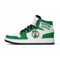 Boston Celtics Custom Men High-Top Sneakers &acirc;�� Green & White NBA Fan Shoes | Unisex Sizes