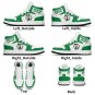 Boston Celtics Custom Men High-Top Sneakers &acirc;�� Green & White NBA Fan Shoes | Unisex Sizes