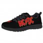 ACDC Rock Band Custom Athletic Shoes Black Red Lightning Bolt Sneakers for Kids