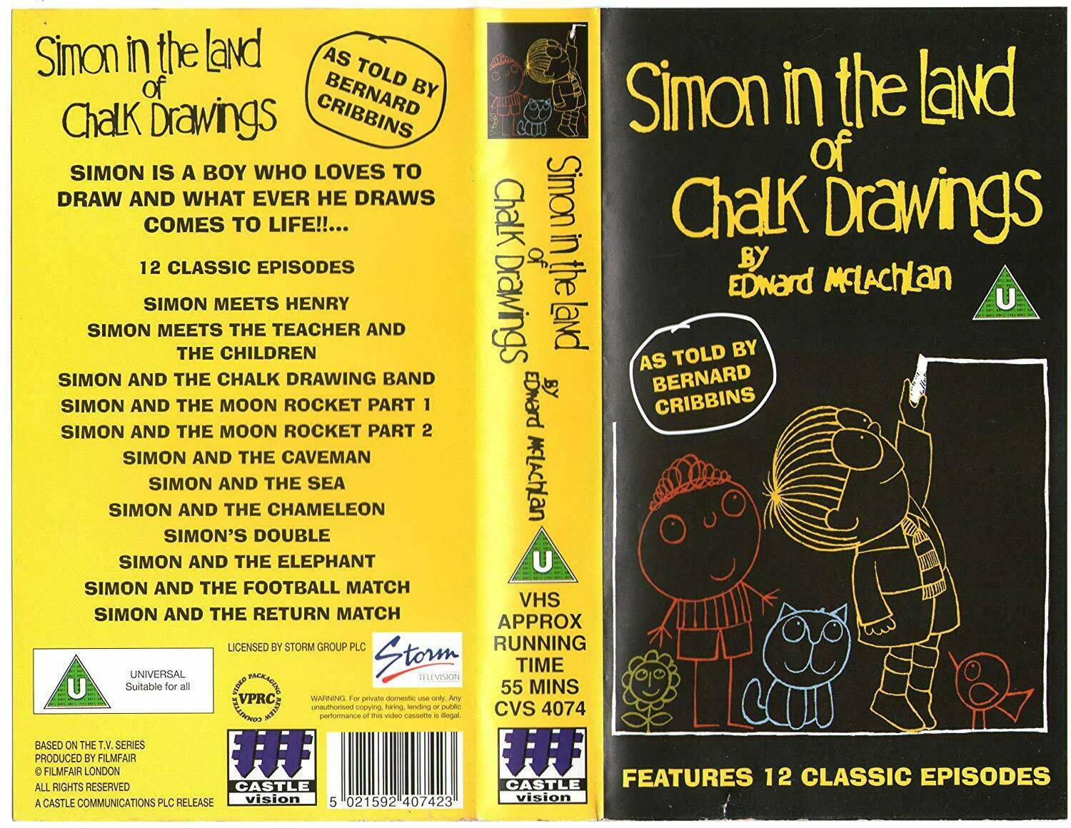 SIMON IN THE LAND OF CHALK DRAWINGS DVD CARTOONS ALL 12 episodes